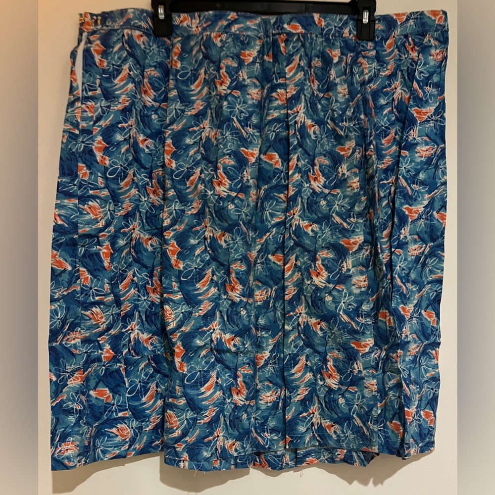 Floral Blue and Orange Women's Skirt